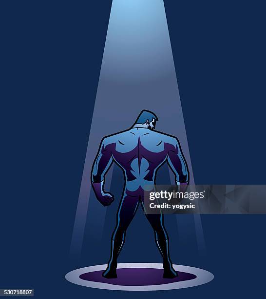 superhero in light - villain stock illustrations