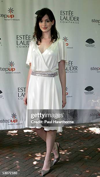 Actress Anne Hathaway attends the Step Up Women's Network "Inspiration Awards" at the Central Park Boat House June 15, 2005 in New York City.