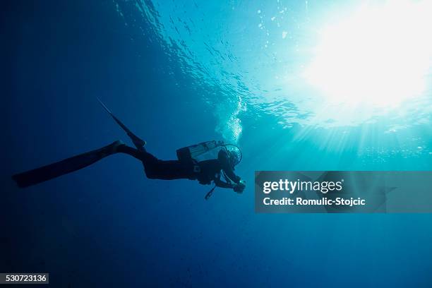 diving, sunlight, adriatic sea, croatia, europe - scuba regulator stock pictures, royalty-free photos & images