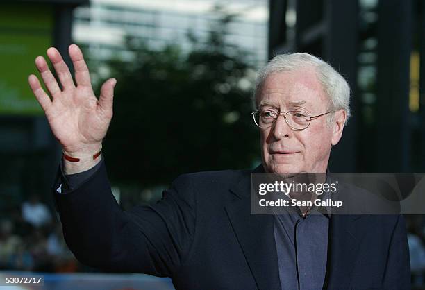 Actor Michael Caine arrives for the German premiere of "Batman Begins" at the Cinestar June 15, 2005 in Berlin, Germany.