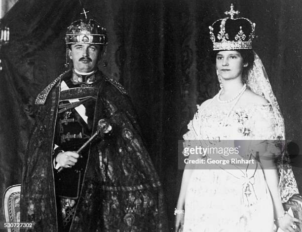 Charles I, Emperor of Austria and King of Hungary, with Queen Zita Von Bourbon-Parma.