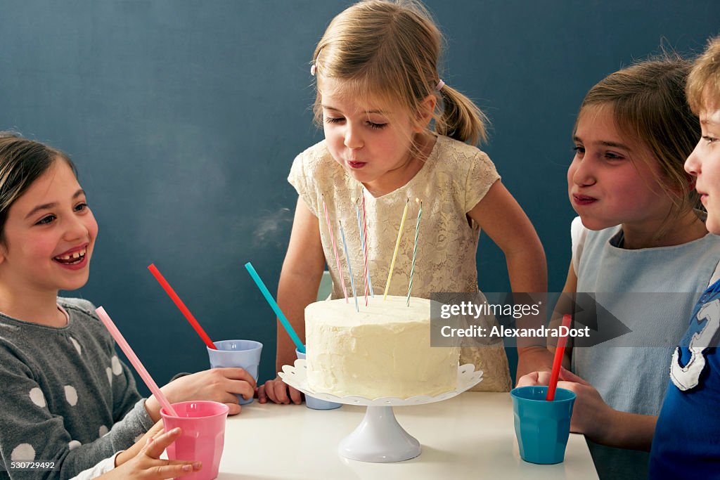 Children on birthday party having fun, Munich, Bavaria, Germany