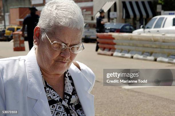 Betty Joe Killen, the wife of accused murder Edgar Ray Killen, leaves the Neshoba County Courthouse after opening arguments on June 15, 2005 in...