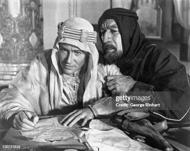 Peter O'Toole as "Lawrence of Arabia", in the 1963 Columbia pictures film of the same name a Sam Spiegel Production. Anthony Quinn, as Chief...