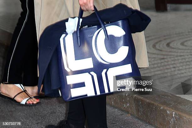 Elsa Zylberstein arrives at her Hotel on May 11, 2016 in Cannes, .