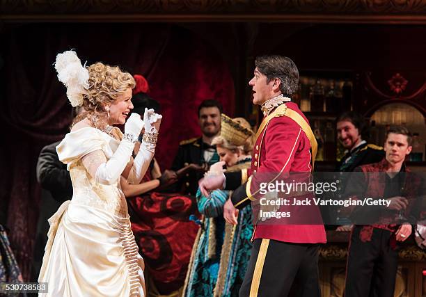 American operatic singers soprano Renee Fleming and baritone Nathan Gunn perform at the final dress rehearsal prior to the premiere of the new...