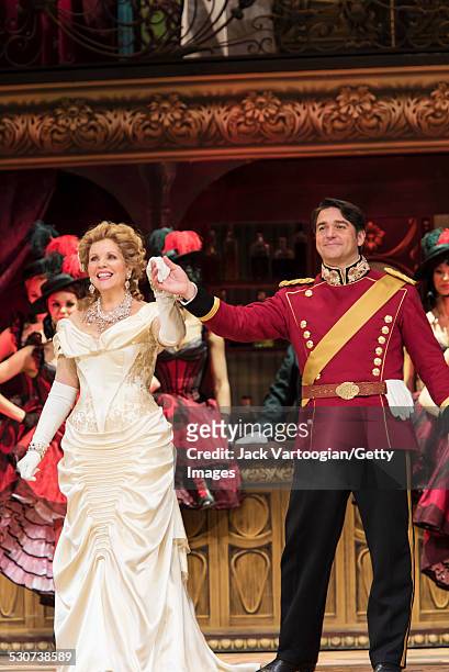 American operatic singers soprano Renee Fleming and baritone Nathan Gunn take a bow at the final dress rehearsal prior to the premiere of the new...