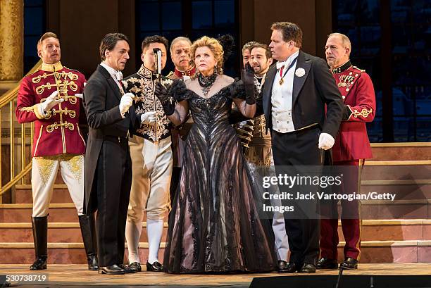 American soprano Renee Fleming performs at the final dress rehearsal prior to the premiere of the new Metropolitan Opera/Susan Stroman production of...