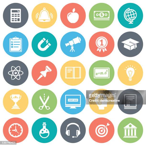 education icons - learning objectives icon stock illustrations