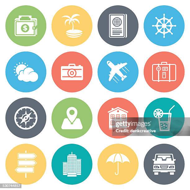 travel icons - car sunshade stock illustrations
