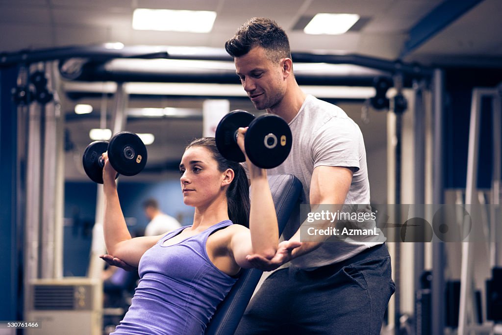 Little help from her trainer