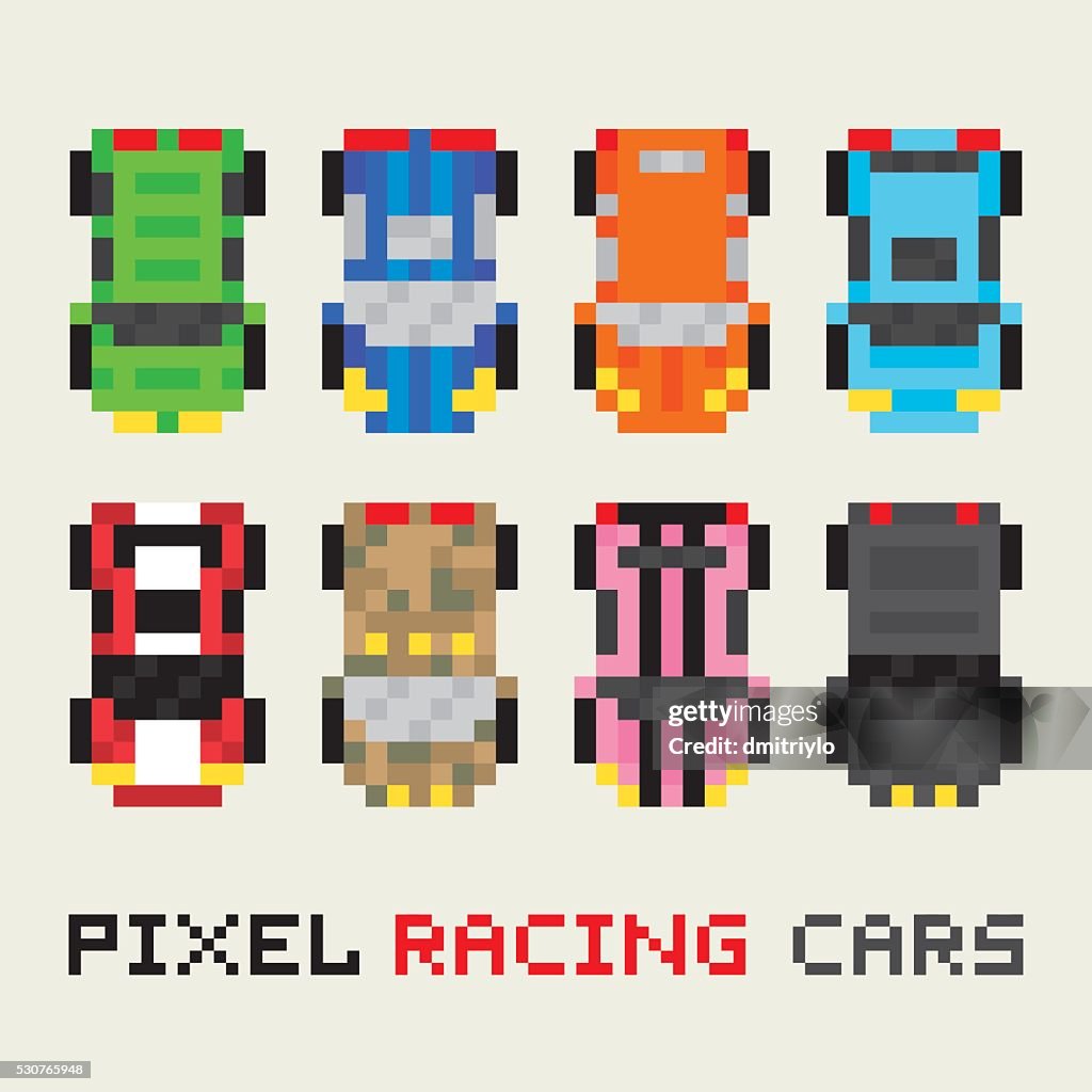 Pixel Art Voiture De Course Facile Pixel Art Style Vecteur Série Des Voitures De Course Illustration - Getty Images