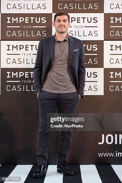 Spanish goalkeeper Iker Casillas presents &quot;Impetus Team Casillas&quot; collection at the COAM on May 11, 2016 in Madrid, Spain.