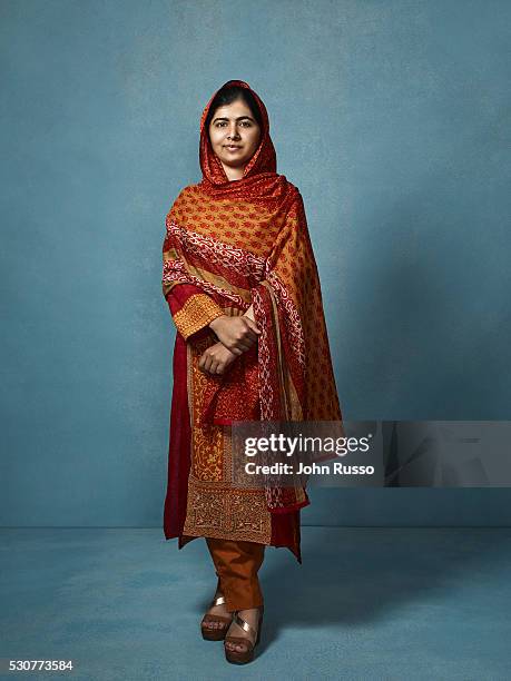 Activist for female education and the youngest-ever Nobel Prize laureate Malala Yousafzai is photographed for 20th Century Fox on August 1, 2015 in...