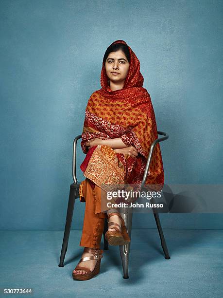 Activist for female education and the youngest-ever Nobel Prize laureate Malala Yousafzai is photographed for 20th Century Fox on August 1, 2015 in...