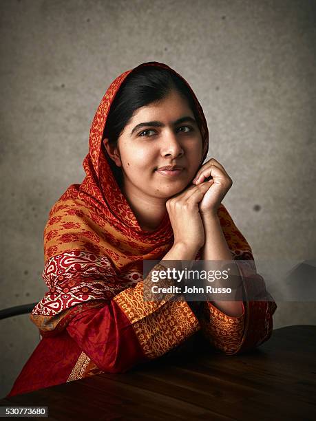 Activist for female education and the youngest-ever Nobel Prize laureate Malala Yousafzai is photographed for 20th Century Fox on August 1, 2015 in...