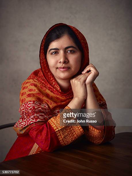 Activist for female education and the youngest-ever Nobel Prize laureate Malala Yousafzai is photographed for 20th Century Fox on August 1, 2015 in...