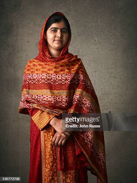 Activist for female education and the youngest-ever Nobel Prize laureate Malala Yousafzai is photographed for 20th Century Fox on August 1, 2015 in...