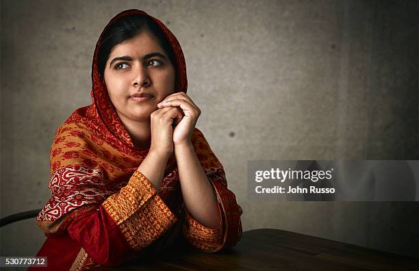 Activist for female education and the youngest-ever Nobel Prize laureate Malala Yousafzai is photographed for 20th Century Fox on August 1, 2015 in...