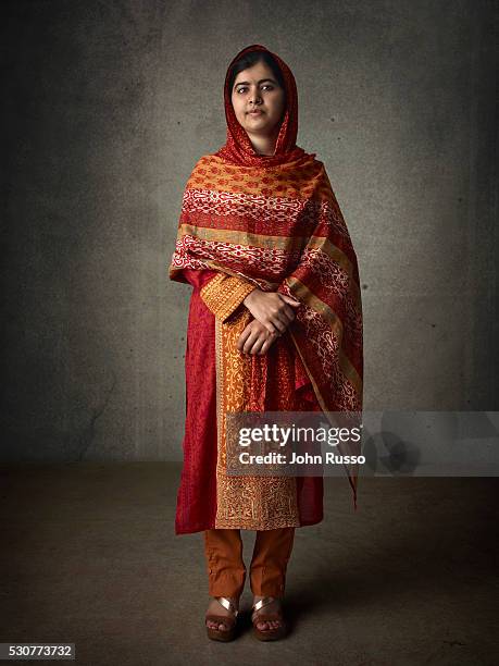 Activist for female education and the youngest-ever Nobel Prize laureate Malala Yousafzai is photographed for 20th Century Fox on August 1, 2015 in...