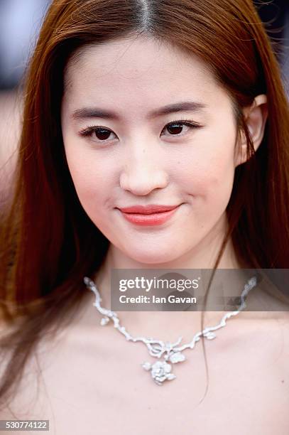 Actress Liu Yifei attends the "Cafe Society" premiere and the Opening Night Gala during the 69th annual Cannes Film Festival at the Palais des...