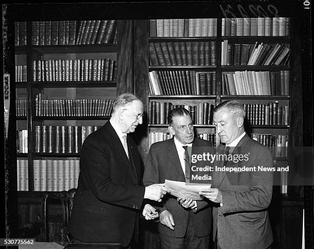 President Eamonn de Valera,Taoiseach Sean Lemass and Sean Flanagan,TD, . .