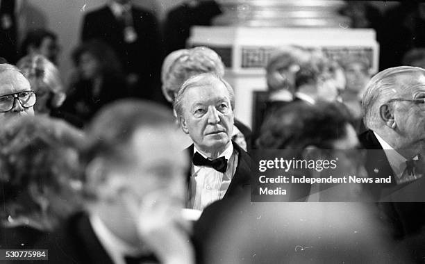 Former Taoiseach Charles Haughey at Last nights State Banquet for President Bill Clinton and Hillary Clinton at Dublin Castle, . .