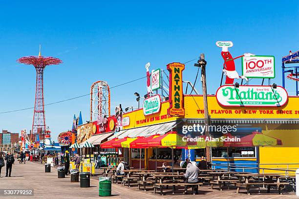 roller coaster, coney island - coney island stock pictures, royalty-free photos & images