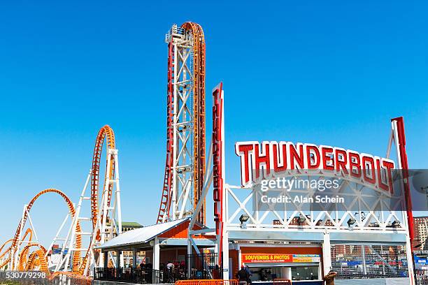 roller coaster, coney island - amusement park ticket stock pictures, royalty-free photos & images