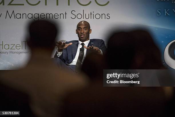 Kobe Bryant, former National Basketball Association player and chief executive officer of Kobe Inc., speaks during the Skybridge Alternatives...