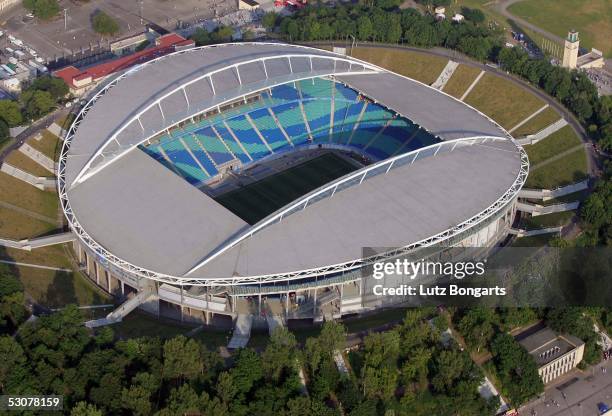 General view of the Zentral Stadium in Leipzig prior the FIFA Confederations Cup 2005 Match between Brazil and Greece on June 16, 2005 in Leipzig,...