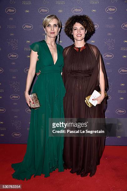 Producer Melita Toscan du Plantier and Director Ginevra Elkann arrive at the Opening Gala Dinner during The 69th Annual Cannes Film Festival on May...