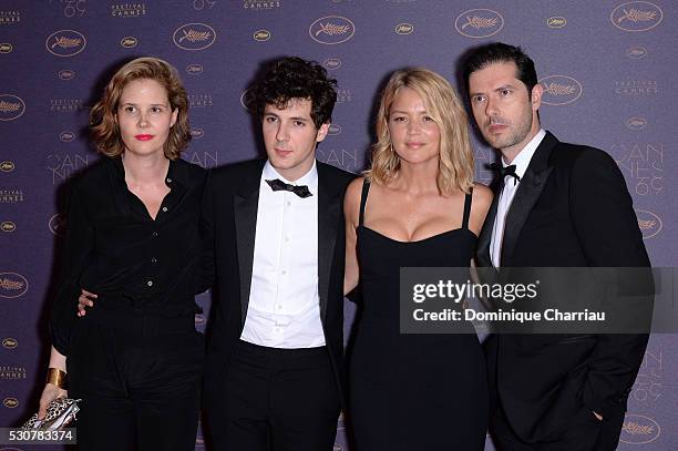 Producer Justine Triet, actors Vincent Lacoste, Virginie Efira and Melvil Poupaud arrive at the Opening Gala Dinner during the 69th Annual Cannes...