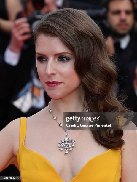 Anna Kendrick attends the screening of "Cafe Society" at the opening gala of the annual 69th Cannes Film Festival at Palais des Festivals on May 11,...