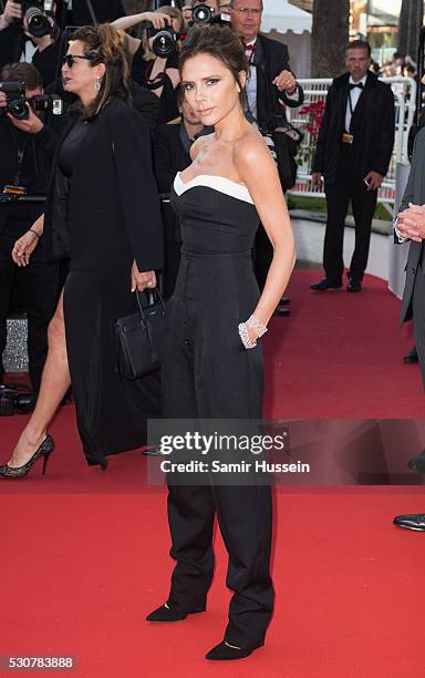 Victoria Beckham attends the screening of "Cafe Society" at the opening gala of the annual 69th Cannes Film Festival at Palais des Festivals on May...