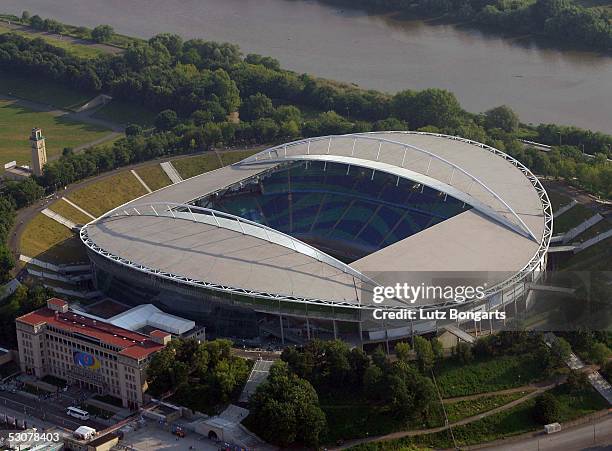 General view of the Zentral Stadium in Leipzig prior the FIFA Confederations Cup 2005 Match between Brazil and Greece on June 16, 2005 in Leipzig,...