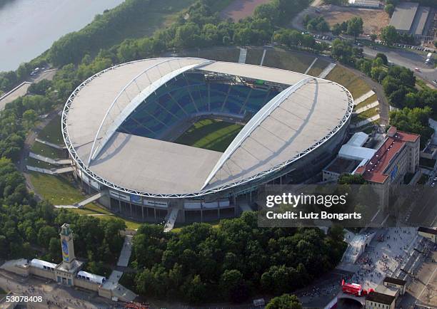 General view of the Zentral Stadium in Leipzig prior the FIFA Confederations Cup 2005 Match between Brazil and Greece on June 16, 2005 in Leipzig,...