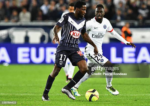 Andre Biyogo Poko from Bordeaux in action during the French League 1 match between FC Girondins de Bordeaux and Paris Saint-Germain at Stade Chaban...