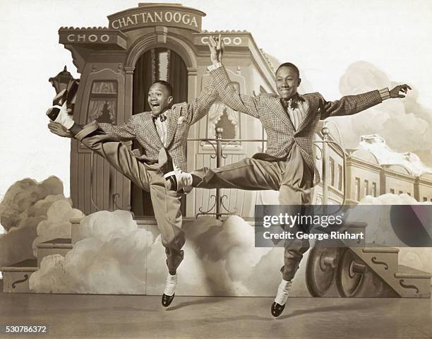 Fayard Nicholas and Harold Nicholas dancing in the 1941 film Sun Valley Serenade.