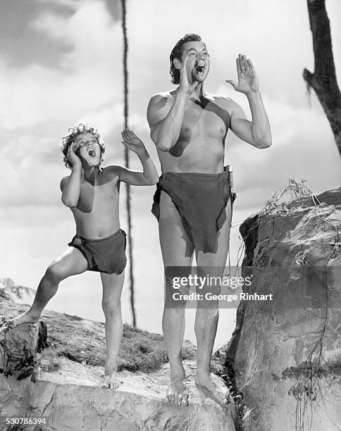 Scene from Tarzan's Secret Treasure motion picture, 1941.