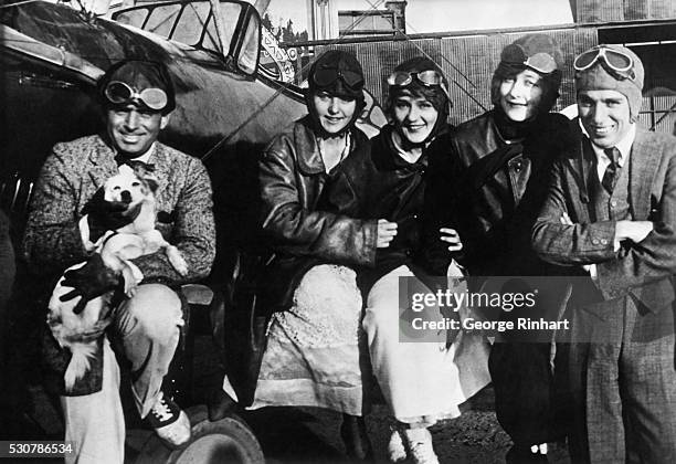 "Movie stars take to the air as new fad", read the caption to this old picture which shows chaplin with first wife Mildred Harris and some famous...