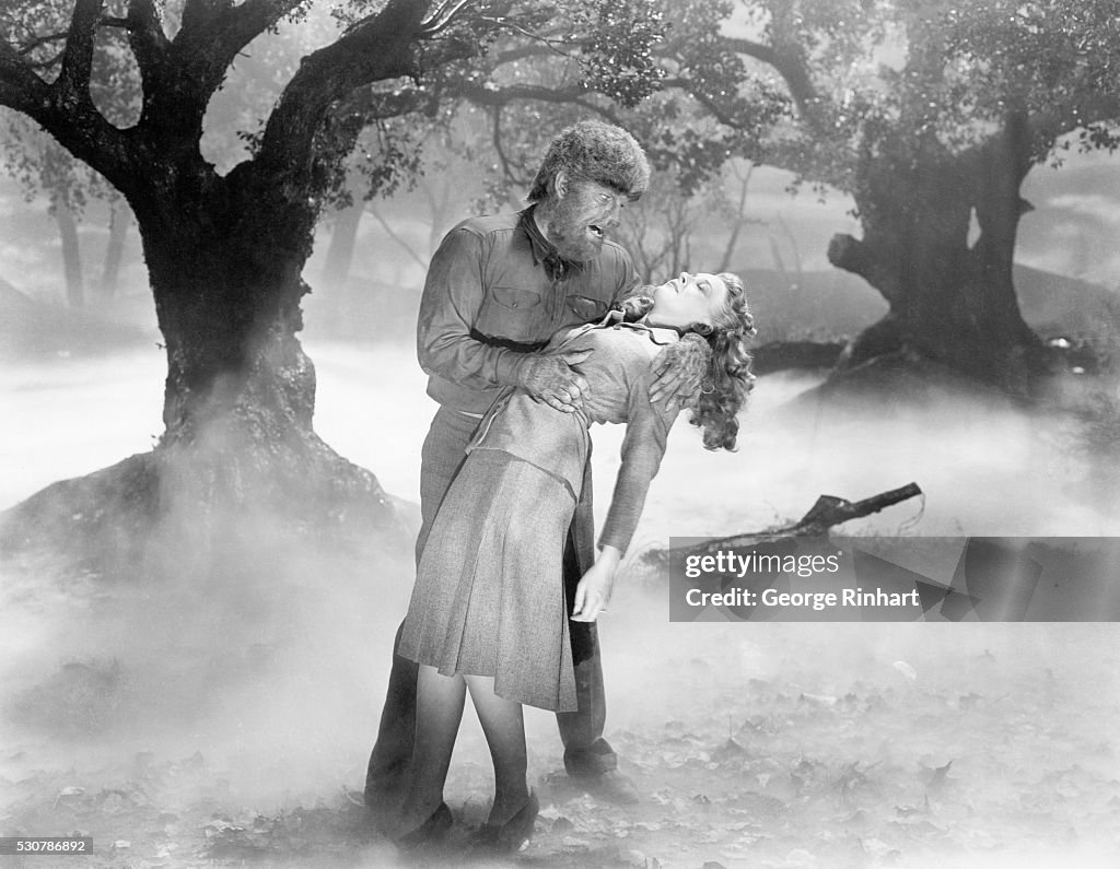 Lon Chaney and Evelyn Ankers in The Wolf Man