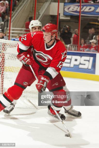 Colorado Avalanche at Carolina Hurricanes, January 2, 2004 And Player Eric Staal.