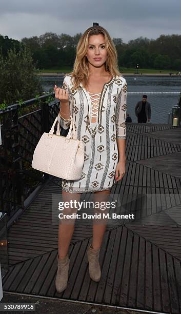 Caggie Dunlop attends the launch of 'The Explorer Collection' by Taylor Morris Eyewear at The Serpentine Lido Terrace, Hyde Park, on May 11, 2016 in...