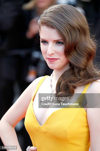 Anna Kendrick attends the screening of "Cafe Society" at the opening gala of the annual 69th Cannes Film Festival at Palais des Festivals on May 11,...