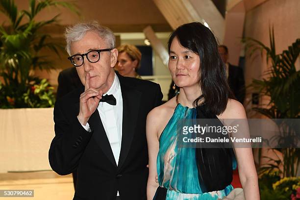 Woody Allen and Soon Yi Previn arrive at the Opening Gala Dinner during The 69th Annual Cannes Film Festival on May 11, 2016 in Cannes, .
