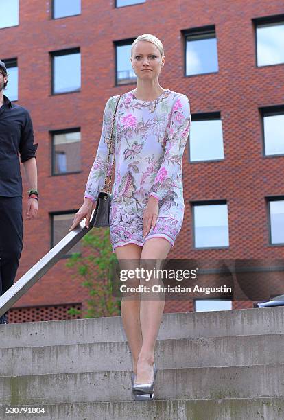 Franziska Knuppe attends the preview of the exhibitions 'Nathan Sawaya: The Art Of The Brick' at Kulturcompagnie on May 11, 2016 in Hamburg, Germany.