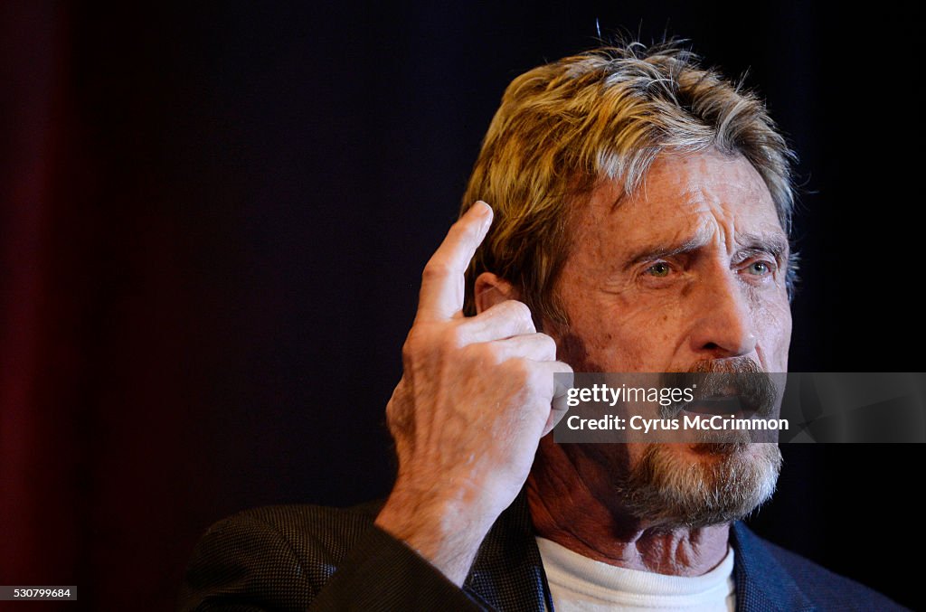 John McAfee founder of McAfee anti virus/security software was the keynote speaker for the 10th anniversary Rocky Mountain Information Security Conference in Denver.