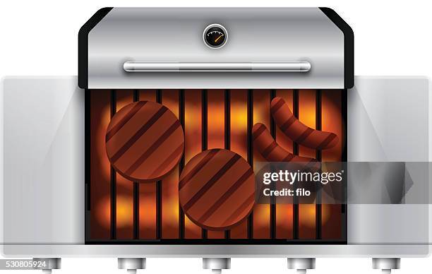 gas grill from above - german food stock illustrations