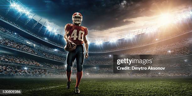 american football player - american football field low angle stock pictures, royalty-free photos & images